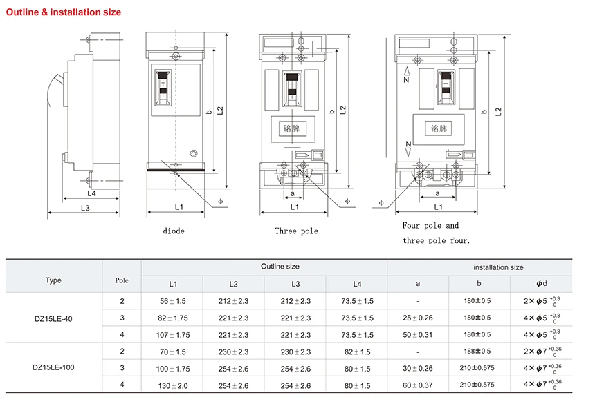 DZ15LE Series Earth Leakage Circuit Breaker