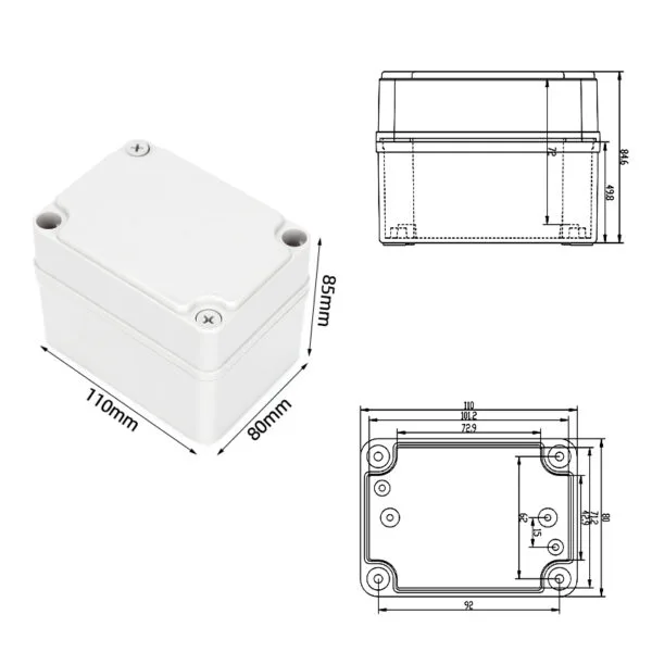 110*80*85mm ABS IP67 Waterproof Plastic Junction Enclosure/Box – Bild 7