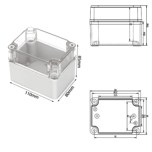 110*80*85mm ABS IP67 Waterproof Plastic Junction Enclosure/Box – Bild 6