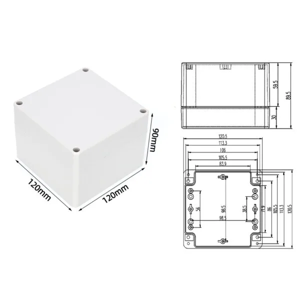 F14-90, 120*120*90mm ABS IP65 Waterproof Plastic Junction Enclosure/Box – Bild 6