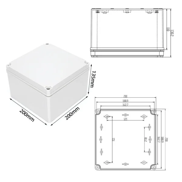 200*200*135mm ABS IP67 Waterproof Plastic Junction Enclosure/Box - 이미지 6