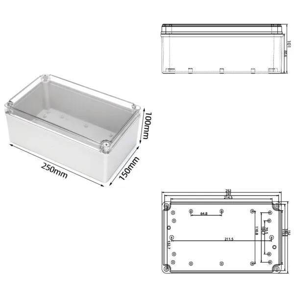 250*150*100mm ABS IP67 Waterproof Plastic Junction Enclosure/Box – Bild 5