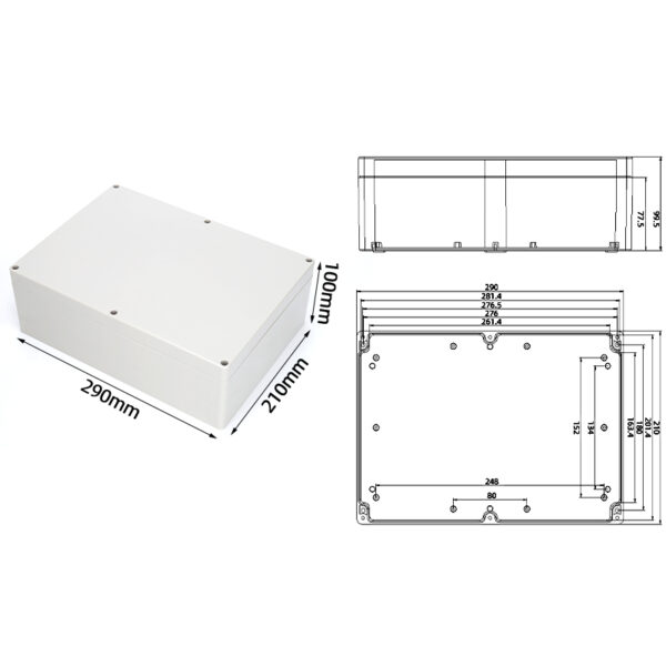 F36-100 ,290*210*100mm ABS IP65 Waterproof Plastic Junction Enclosure/Box - Görsel 6