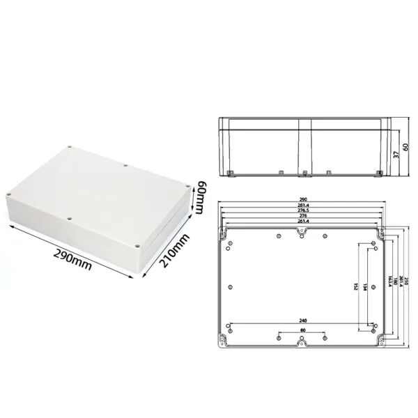 F36-60 ,290*210*60mm ABS IP65 Waterproof Plastic Junction Enclosure/Box - Image 6