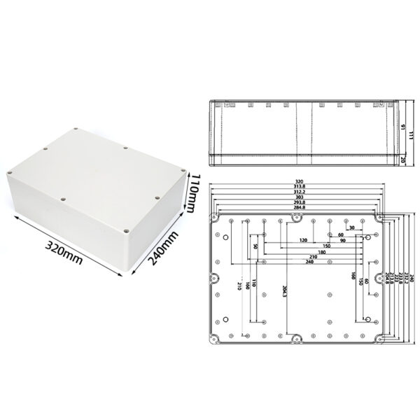 F10-110, 320*240*110mm ABS IP65 Waterproof Plastic Junction Enclosure/Box - immagine 6