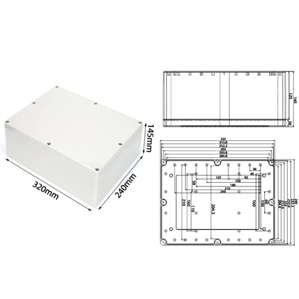 F10-145, 320*240*145mm ABS IP65 Waterproof Plastic Junction Enclosure/Box - immagine 6