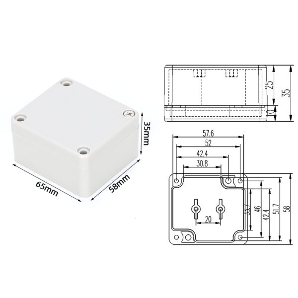 F20-35 ，65*58*35mm ABS IP65 Waterproof Plastic Junction Enclosure/Box - 이미지 7