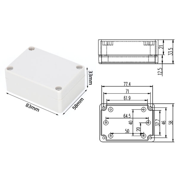 F19-33 ，83*58*33mm ABS IP65 Waterproof Plastic Junction Enclosure/Box - 画像 (6)