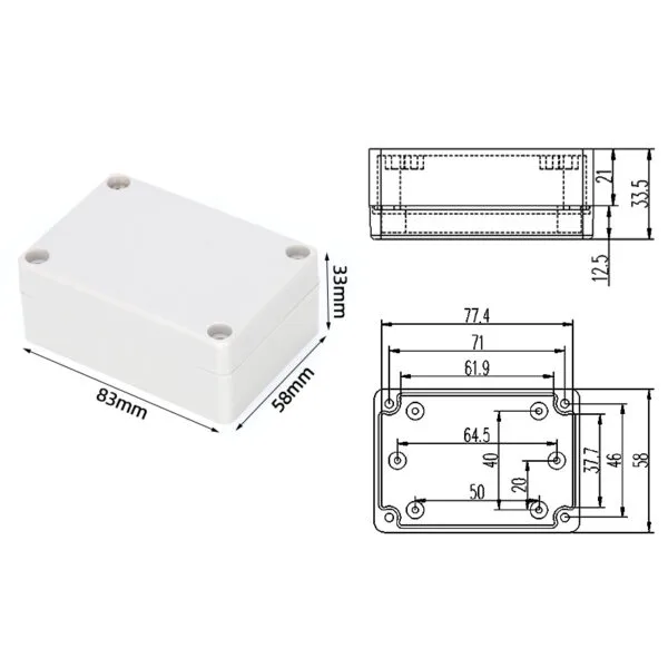 F19-33 ，83*58*33mm ABS IP65 Waterproof Plastic Junction Enclosure/Box - immagine 6