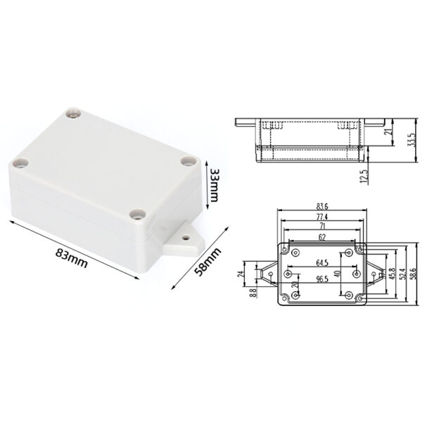 F19-33E ，83*58*33mm ABS IP65 Waterproof Plastic Junction Enclosure/Box With Flange – Bild 10