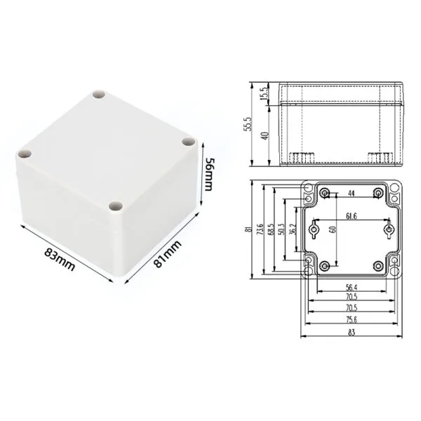 F25-56 ,83*81*56mm ABS IP65 Waterproof Plastic Junction Enclosure/Box – Bild 6